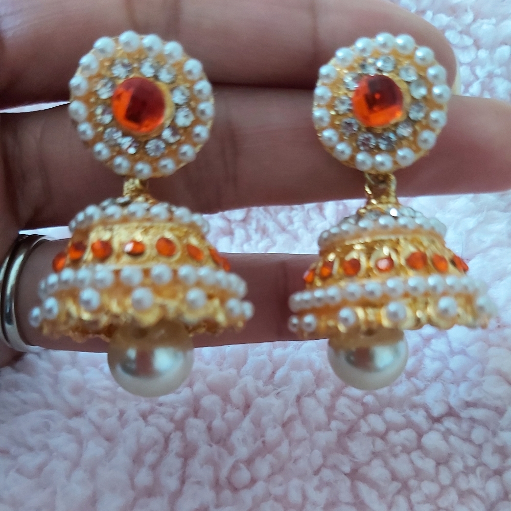 💎 Indian Jhumkas orange